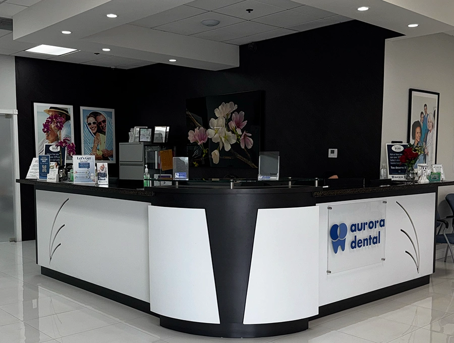 interior front desk of Flagler Aurora Dental