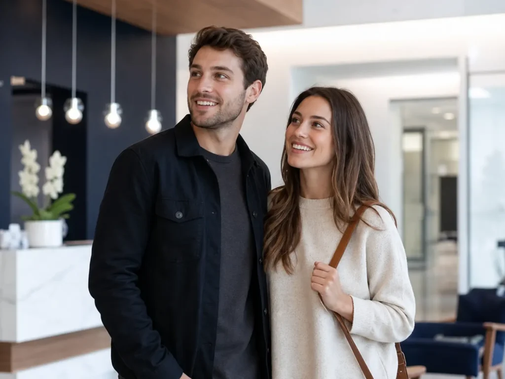 Young couple in the lobby of Aurora Smile Kissimmee