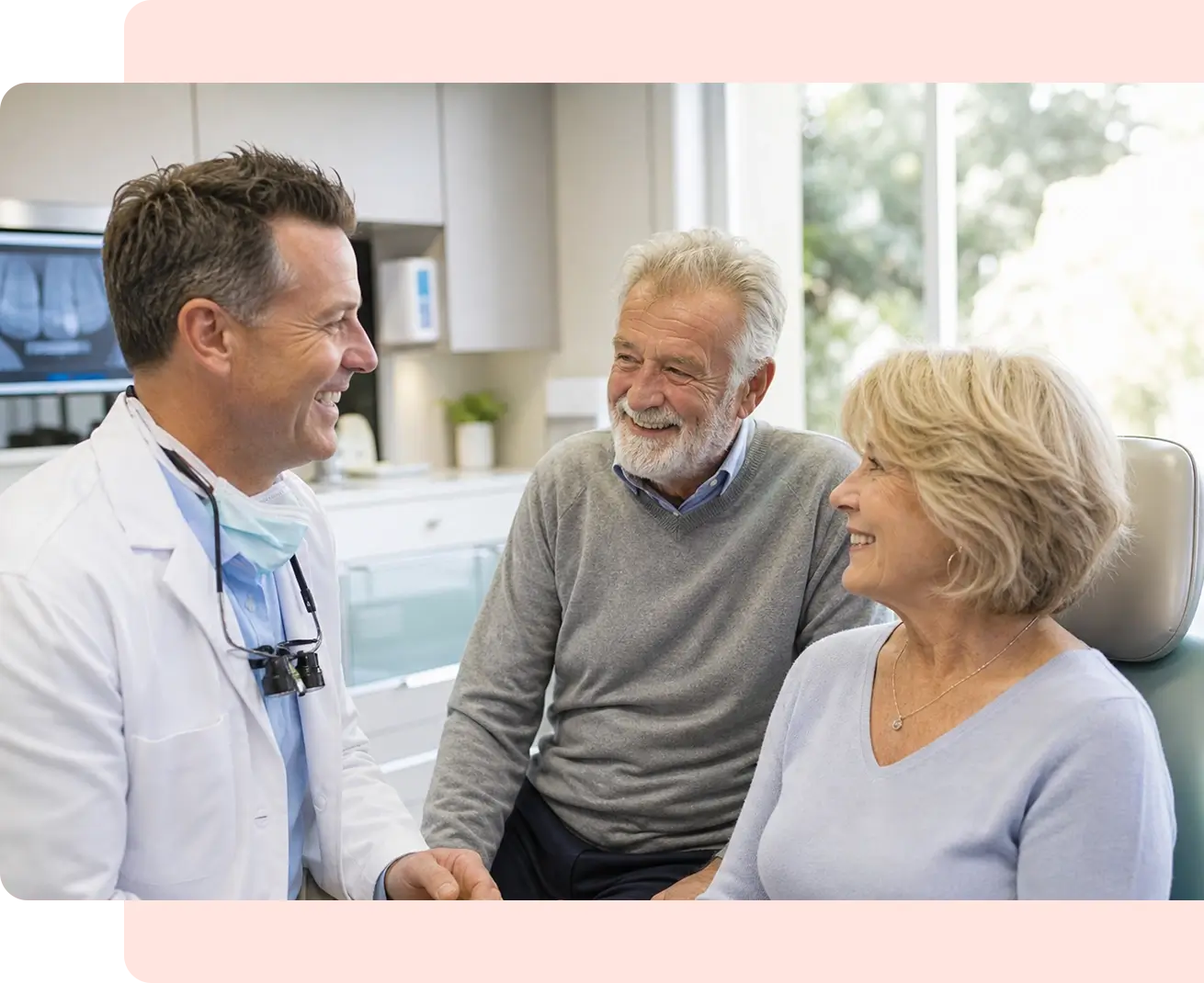 Older couple speaking with doctor at Aurora Smile New Port Richey