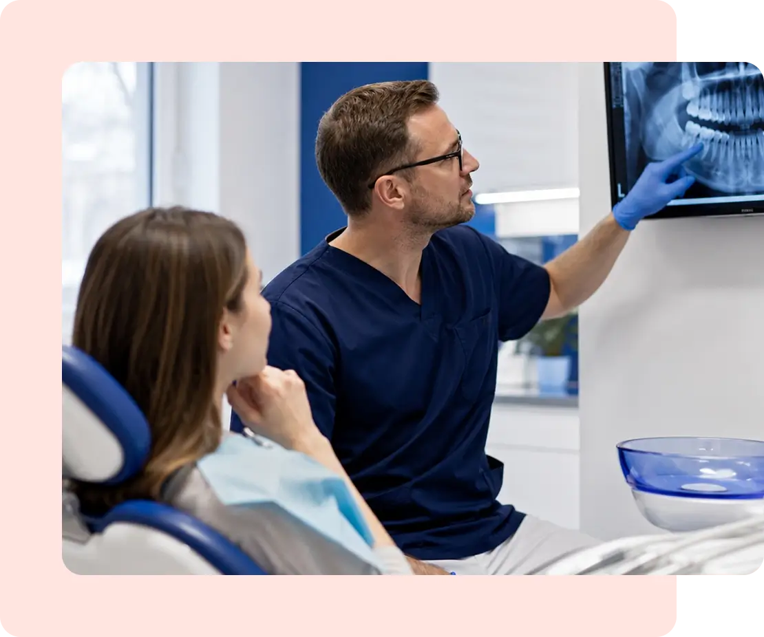 dentist reviewing a preventive plan with a patient