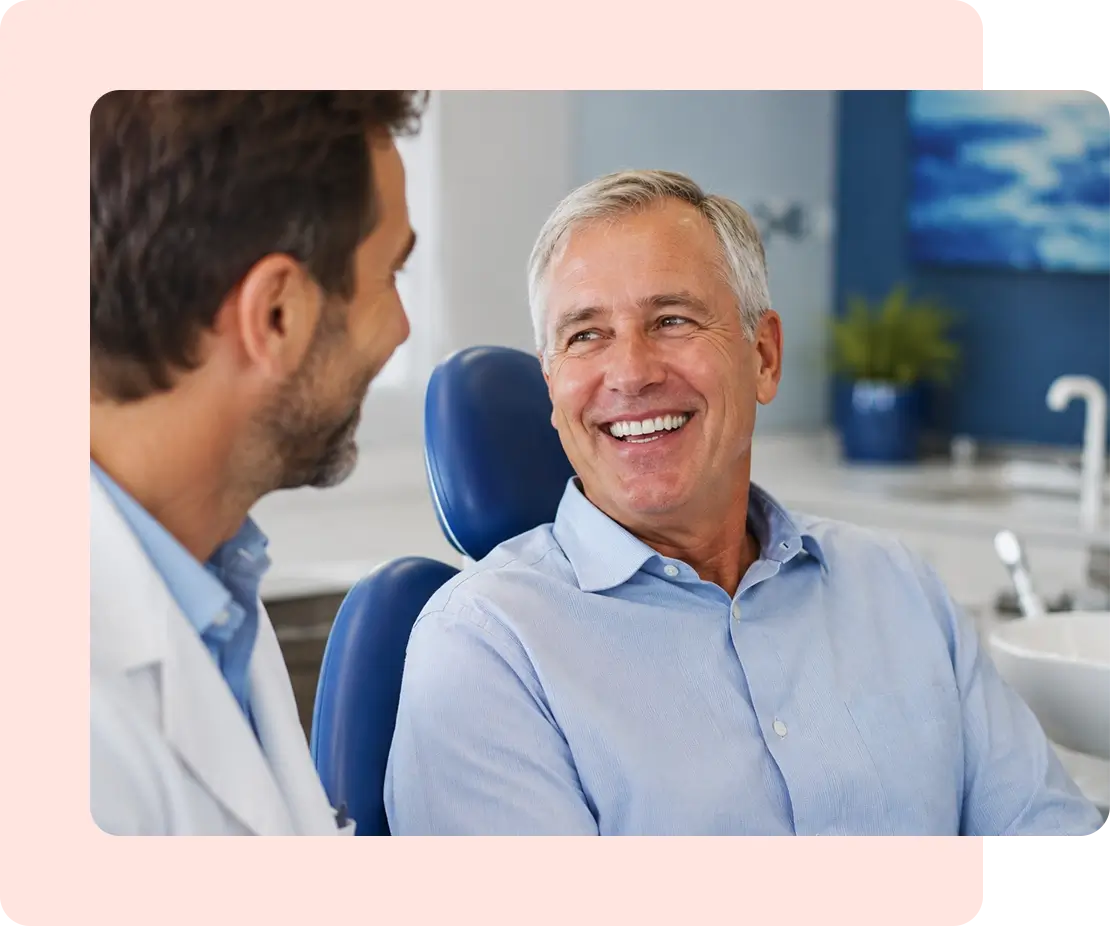 happy older patient after implant surgery