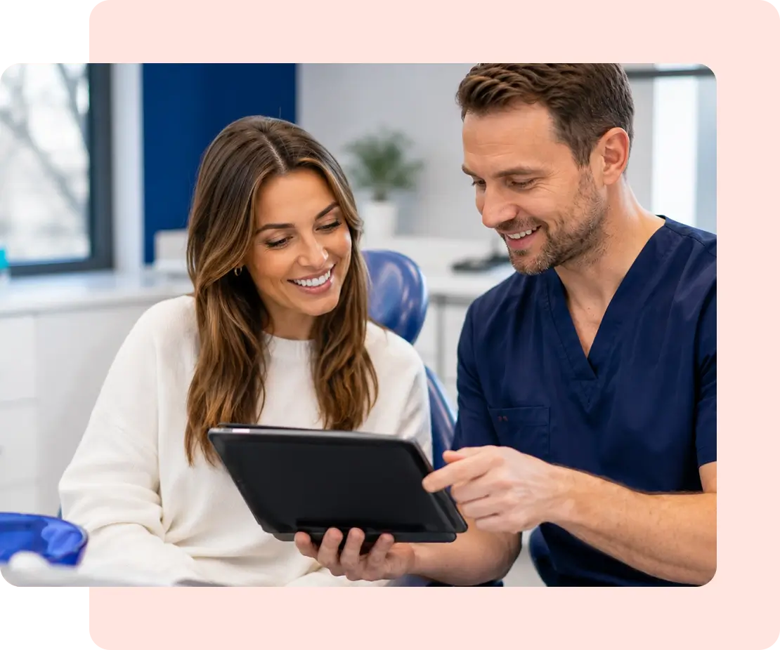 dentist reviewing Invisalign options with a patient